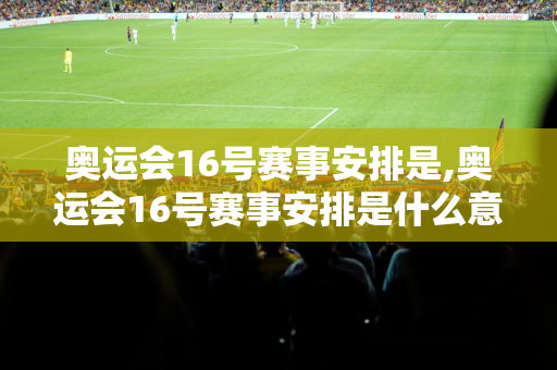 奥运会16号赛事安排是,奥运会16号赛事安排是什么意思